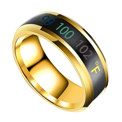 SHINEOFI Stylischer Temperatur Anzeiger Ring für Hochglänzend Elegant Kratzfest und im Alltag als für und Freunde Modisches Schmuckstück Gold von SHINEOFI