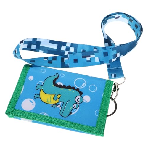 SHINEOFI Süße Geldbörse für Mädchen Cartoon Trifold Wallet aus Strapazierfähigem Canvas mit Mehreren Fächern für mit Reißverschluss und Abnehmbarem Lanyard von SHINEOFI