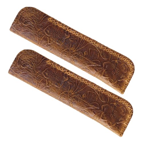 SHINEOFI Vintage Geschnitzte Federmäppchen Leder Stifthülle Füllfederhalter Tasche Organizer Tasche Kompakt Elegant von SHINEOFI