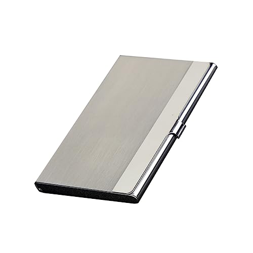 SHINEOFI Visitenkartenbox aus Edelstahl kreditkartenhalter Credit Card Holder Container Fall Metallgehäuse funktionierender Halter Reisezubehör Silver von SHINEOFI