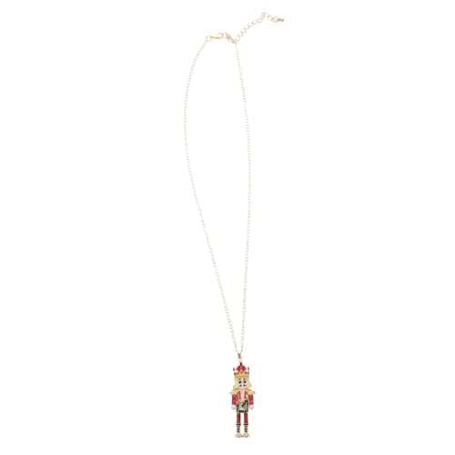 SHINEOFI Weihnachtlicher Nutcracker Anhänger Halskette mit Glatter Emaille und Funkelnden Zirkonia Kreative Soldat Figur Schmuck für Frauen und Mädchen Festliche Geschenkidee zu von SHINEOFI