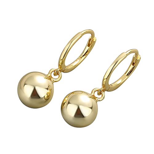 1 Paar Damen-Ohrringe, langlebig, schicker Kugelanhänger, baumelnde Ohrringe, Metalllegierung, Sekundärer Stein von SHINROAD