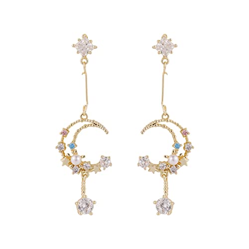 1 Paar baumelnde Damen-Ohrringe, Quaste, stilvolle Quaste, bunte baumelnde Ohrringe, Metalllegierung, Sekundärer Stein von SHINROAD