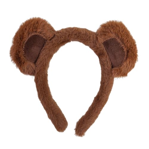 Bär Ohrring Stirnband Bär Stirnband Mädchen Bär Ohren Dekor Stirnband Cartoon Plüsch Haar Hoop Make-up Waschen Gesicht Halloween Cosplay Stirnband A von SHINROAD
