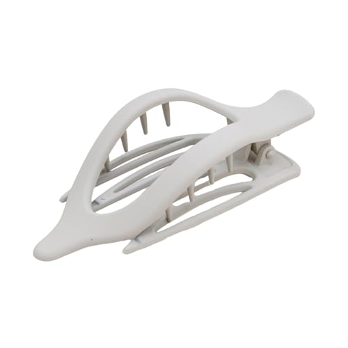 Blattförmige Haarspange, Damen-Haar-Accessoire, Damen-Haarspange, Blattform, rutschfeste Zähne, Haarnadel, Hinterkopf-Haarhalter, einfach zu tragendes Haar-Accessoire Hellgrau von SHINROAD