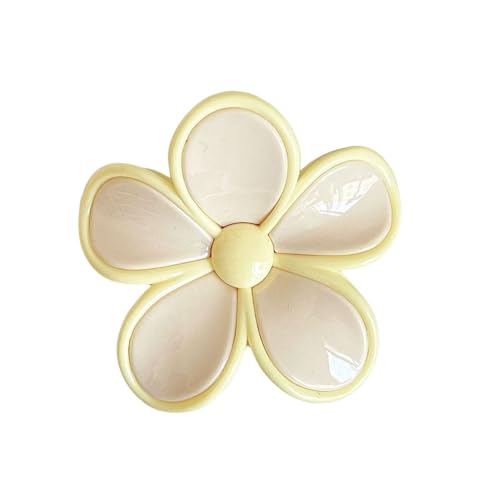 Blumenhaarclip Pin Stift Blumenförmige Süßigkeiten Farbe Trendy Blumenhaarnadel für Frauen sichern Rückenkopfkrallen tägliche Verschleißzubehör Ideale Küstenurlaub Gelb von SHINROAD