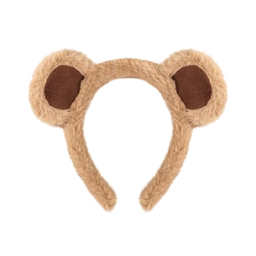 Cartoon -Ohr -Stirnband Haarzubehör für Mädchen Bär Hoop mit Plüsch Nasenschwankung Runde Heck Fun Girls 'Cosplay Halloween Partys bequem D von SHINROAD