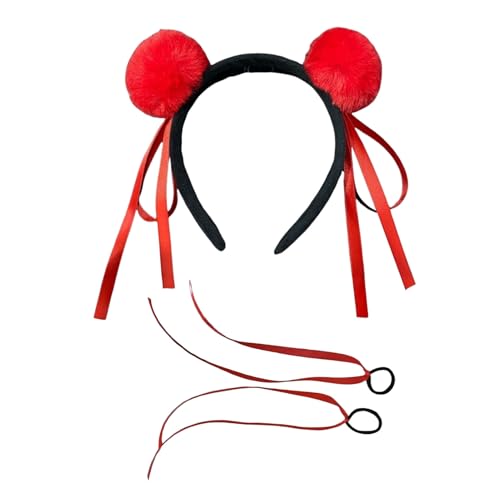 Charming Party Requisite Erwachsene Stirnband Plüsch Ohr für bequemes Haarband mit Banddekoration Perfektes Urlaub Cosplay Girls Kopfschmuck Kostümzubehör Rot 1 von SHINROAD