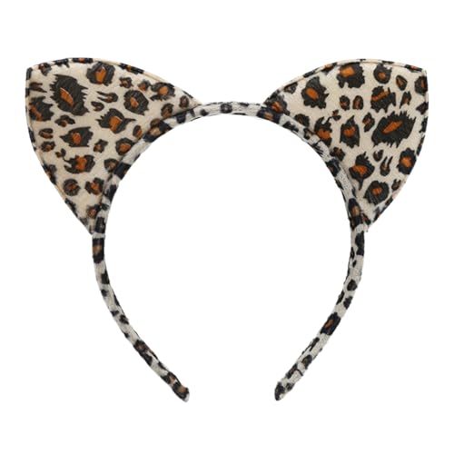 Cosplay Haarreifen Verstellbarer Metallrahmen Stirnband Leopardenmuster Haarreifen Cosplay Weihnachten Party Verkleidung Stirnband F von SHINROAD