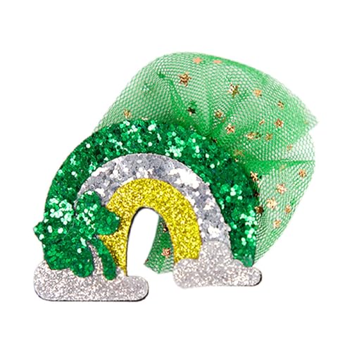 Day Hair Accessories Irish Day Haarnadel St. Patrick's Day Haarnadel Grün Mesh Pailletten Kleeblatt Regenbogen Haarspange Exquisite Urlaub B Einheitsgröße von SHINROAD