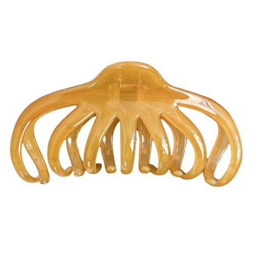 Dicke Haarklammern, große Haarklammern, Oktopus-Haarklammer für Frauen, große dicke Haarklammer für Styling, Dusche, rutschfestes Zubehör Hellgelb Dicke Haarklammern, große Haarklammern, Oktopus-Haarklammer für Frauen, große dicke Haarklammer für Styling, Dusche, rutschfestes Zubehör Hellgelb von SHINROAD