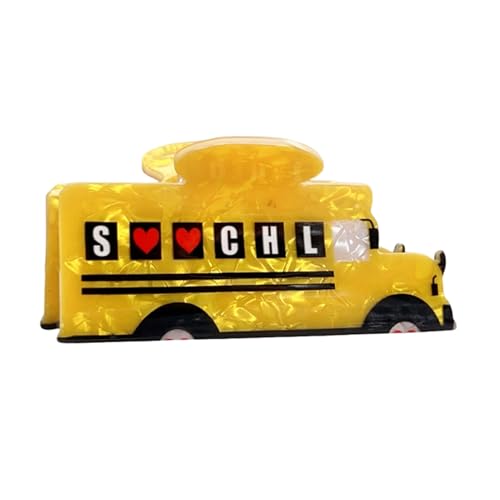 Durable Hair Accessory Damen Acryl Clip Schule Bus Lineal Design Haarnadel lichtechte Klaue für sicheres Styling Vielseitig Hinterkopf Charmant Glänzend C von SHINROAD