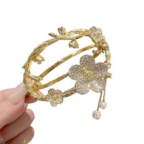 Elegante Haarnadel Quaste Haarnadel mit Strass Faux Perle Fee Fisch Schwanz Blume Design Elegante Haarspange Frauen Haar Zugang D von SHINROAD