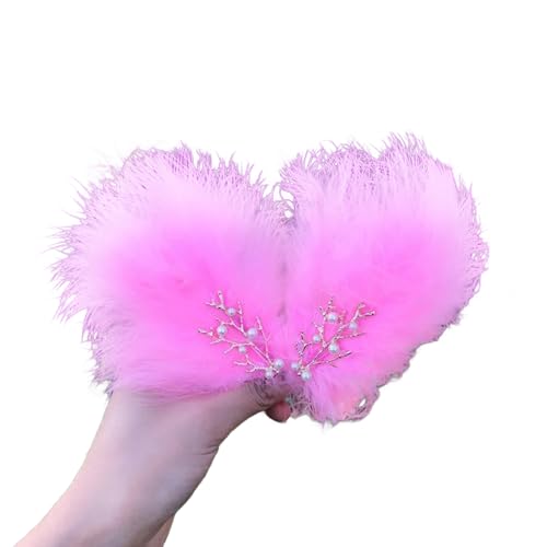 Feder Haarschmuck Clips mit Metall Dekoration 1 Paar Frauen Dekor Imitation Perle Dekorative Pins im japanischen Stil Feine Ornamente für den täglichen Gebrauch Rosa von SHINROAD
