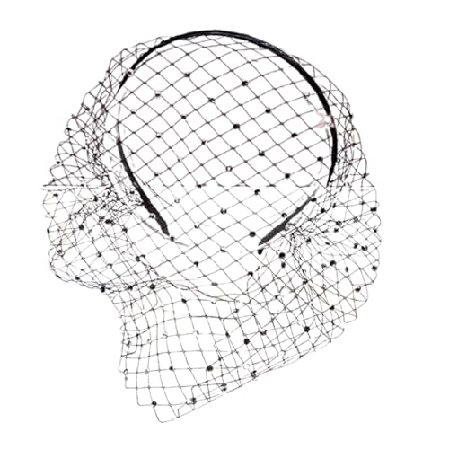 Festliches Stirnband Haarband Retro Haarreifen mit glänzenden Strasssteinen Handgefertigtes Stirnband für Cosplay-Partys ausgefallene Anlässe Schwarz von SHINROAD
