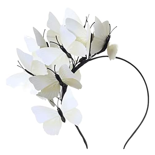 Flexible Drahtschmetterlinge Stirnbanddekor Bunte Haare Reifen für Teeparty Halloween Kostüm handgefertigtes leichtes Leichtgewicht Grau von SHINROAD