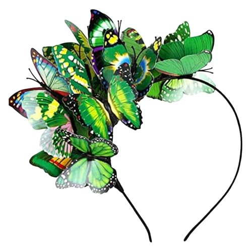Flexible Drahtschmetterlinge Stirnbanddekor Bunte Haare Reifen für Teeparty Halloween Kostüm handgefertigtes leichtes Leichtgewicht Grün von SHINROAD