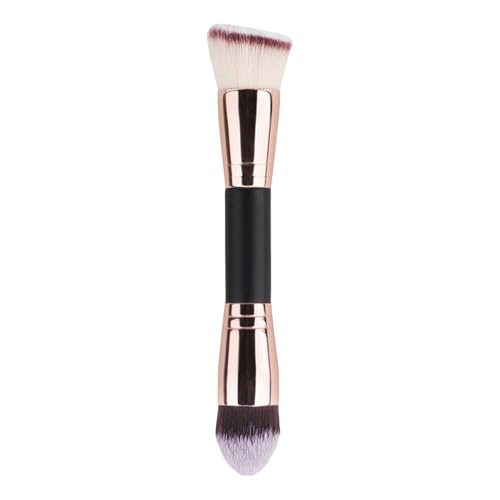 Foundation Pinsel Frauen Make-up Doppelköpfige Professionelle schräge flache Oberseite Synthetische Kabuki für loses Puder Rouge Lidschatten Kontur Concealer A von SHINROAD