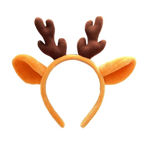 Frauen Weihnachten Stirnband Plüsch Geweih Haarband Festliche Feiertage für Rentier Kostüm Zubehör Elastische Anti-Rutsch-Passform Alle Altersgruppen Haar Zubehör Party Kaffee von SHINROAD
