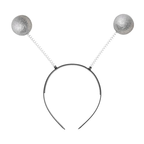 Geburtstagsfeier Stirnbänder Family Gathering Accessoires Spring Design Glitter Ball Stirnband Cartoon Haop für Feiern Versammlungen festlich Silber von SHINROAD