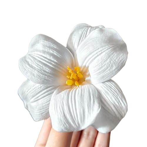 Haarclip für Frauen 3D Blumendekor Side Bang Pin Cartoon Stil Accessoire Sommer Strand Foto Requisiten Haarnadel Weiß von SHINROAD