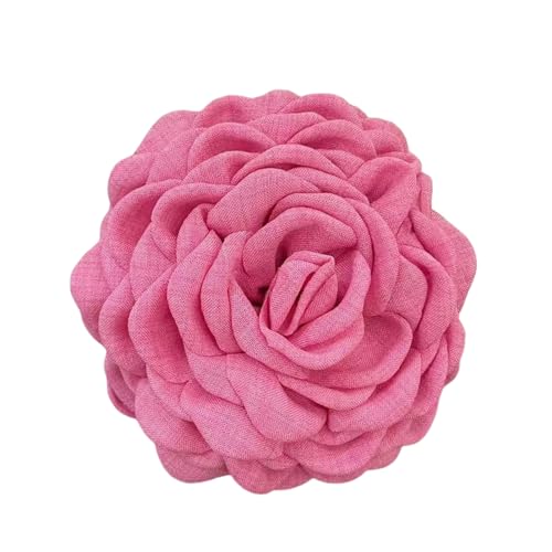 Haarklammer für Damen, Blume, 3D-Stoffdekor, Clip, Hinterkopf, groß, Duschhai, Rosenrot von SHINROAD