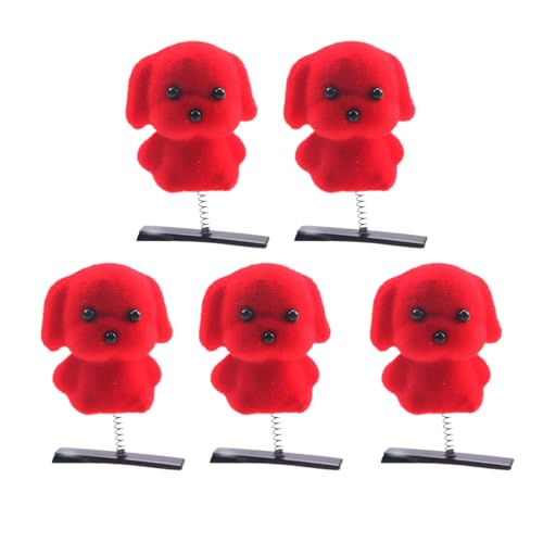 Haarnadel 5pcs Cartoon Plüsch Puppe Frühling Haarnadel Set Rose Blume Hühnchen Hund Bären Dekor Haare für Mädchen Spaß tierische Form Haarzubehör C von SHINROAD
