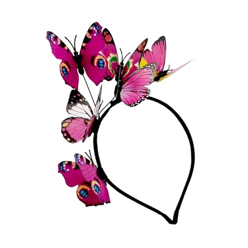 Haarschmuck mit Schmetterlingen, buntes Haarband für Damen, Festival, Maskerade, Party, Kopfschmuck, Rollenspiel, Kostüm, Weihnachten, Haarband E von SHINROAD