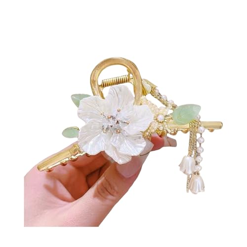 Haarspange Damen Glänzend Strass Kunstperlen Haarklammer mit Schmetterlingen Dekor Quaste Haarschmuck A von SHINROAD