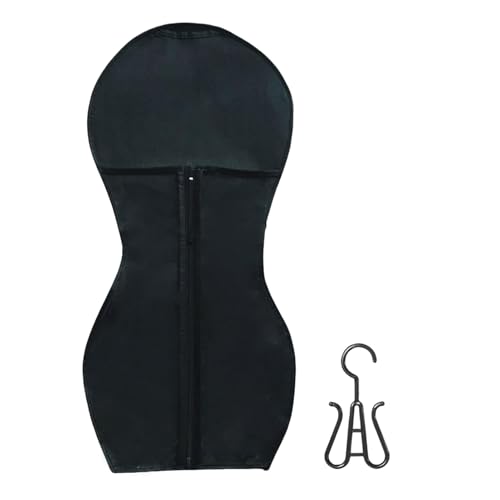 Hourglass Design Perückenbeutel Nicht gewebter Stoffaufbewahrung mit kleiderbügelstaubsicherem Reißverschluss Organizer Beutel für Haarverlängerungen Mehrzweckzubehörhalter Halter Schwarz von SHINROAD