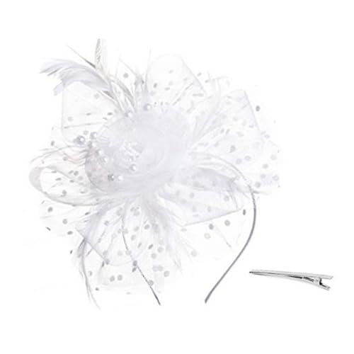 Kopfbedeckungszubehör kreative Faszinator Hat 1pc/2pcs Frauen Faszinator Hut Handschuhe Stickerei Blumenspitze Haare Kopfstück Brauthandschuhe Set Set Set B von SHINROAD