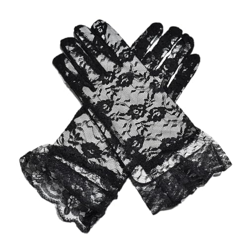 Kopfbedeckungszubehör kreative Faszinator Hat 1pc/2pcs Frauen Faszinator Hut Handschuhe Stickerei Blumenspitze Haare Kopfstück Brauthandschuhe Set Set Set C von SHINROAD