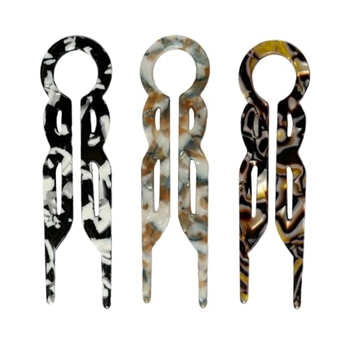 Lange Haargabel Frauen 3pcs Acetat U-förmiges Set Leichtes Anti-Rutsch-Dicke-Stifte für Hochsteckfrisur Brötchen Französisches Accessoires Mädchen Styling C von SHINROAD