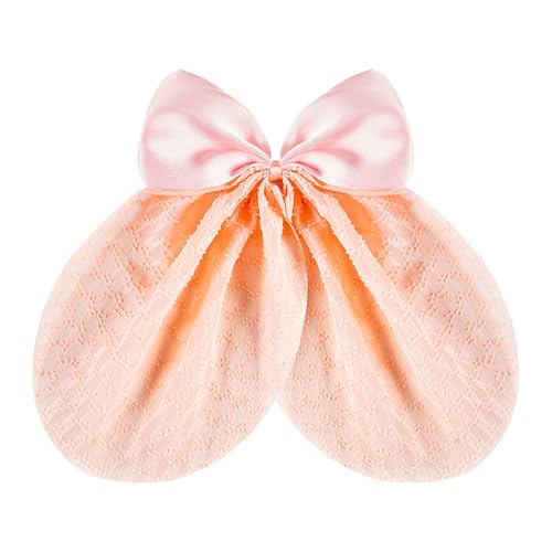Langes Schwanzhaarclip Bogenklammern Silky Satin großes Band für Frauen handgefertigtes Accessoires Leichtgewichtetes Stoff Haarnadel Charming Bowknot Dekor lockig Orange von SHINROAD