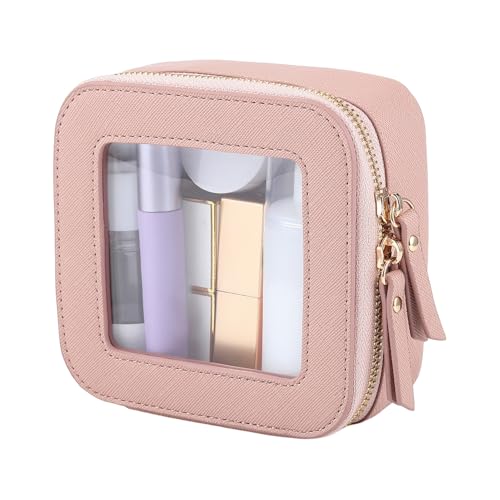 Langlebiger Make -up -Aufbewahrungskoffer wasserdichte Beutel Reise Kleiner Touchbeutel Kosmetischer tragbarer Organizer mit klarem Fenster für Rosa von SHINROAD