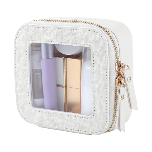 Langlebiger Make -up -Aufbewahrungskoffer wasserdichte Beutel Reise Kleiner Touchbeutel Kosmetischer tragbarer Organizer mit klarem Fenster für Weiß von SHINROAD