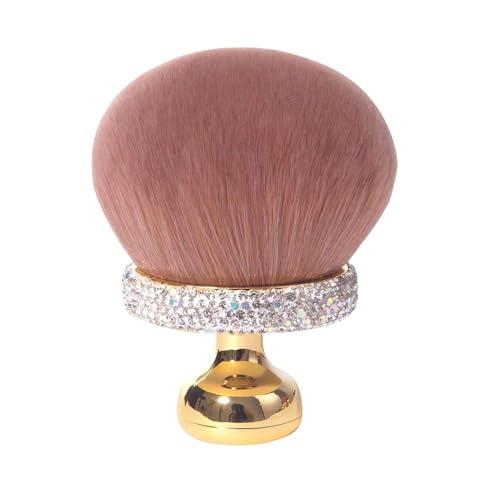 Leicht zu reinigender Pinsel, Pilz-Make-up-Pinsel mit Strass-Griff, Mehrzweck-Selbstbräuner-Applikator, loses Puder, Rouge, Körperkosmetikpinsel für Damen, Weiß von SHINROAD