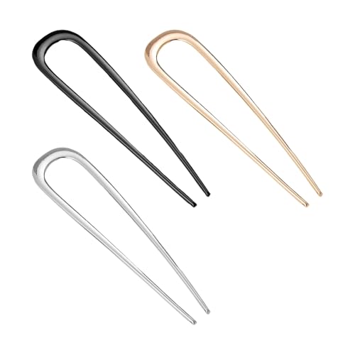 Mädchen Frisur Werkzeug Frauen Haarzubehör 1/2/3pcs U-förmige Gabel Leichtes Anti-Rutsch Long Dick Stick Metall Brötchen Französisch Pin F von SHINROAD