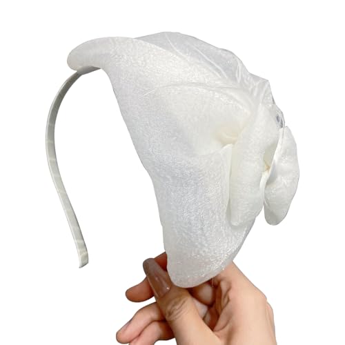 Mädchen Haarzubehör sicheres Haarband Frauen Haarband Feder Feder Bowknot Dekor elastische Haare Kleid Stirnbandzubehör Weiß von SHINROAD