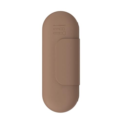 Make-up-Pinsel-Aufbewahrungstasche, abspülbarer Behälter, Silikonhalter, große Kapazität, tragbarer Organizer mit Magnetverschluss, leicht zu reinigen, Reisefreundlich, Kaffee von SHINROAD