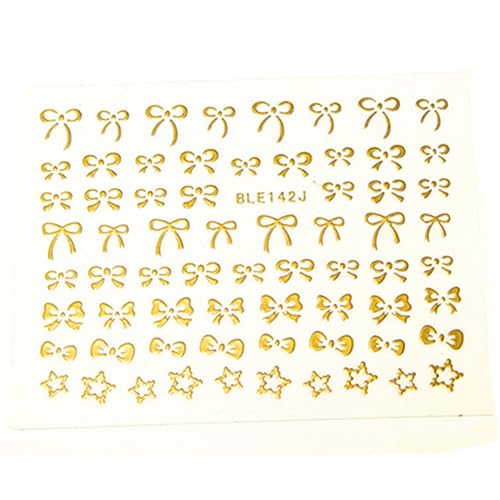 Nagelkunstaufkleber Mehrzweck-Klein-Bowknot-Maniküre-Aufkleber Gold Bowknot von SHINROAD