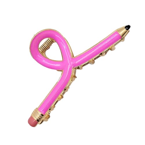 Nicht-Schlupf-Griff-Haarklaue Back-to-School-Accessoire-Bleistift-Themenclip für Frauen Leichtes Design dicker Halter Styling Tool Rosa von SHINROAD