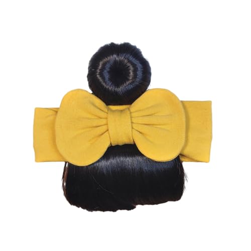 Perücken Haarband für Babys elastische Säuglinge Baby mit Bogenknotdekor einfach zu tragen Stirnband simuliertes Qualitätszubehör Realistische Textur Mädchen bequem Gelb von SHINROAD