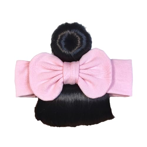 Perücken Haarband für Babys elastische Säuglinge Baby mit Bogenknotdekor einfach zu tragen Stirnband simuliertes Qualitätszubehör Realistische Textur Mädchen bequem Rosa von SHINROAD