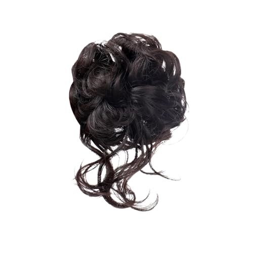 Pferdeschwanzbrötchen mit Klauenclip Frauen lockiges Haar Stück Flauschiger, chaotischer synthetischer Erweiterung gehörete Hochsteckfrisur. Schwarz Braun von SHINROAD