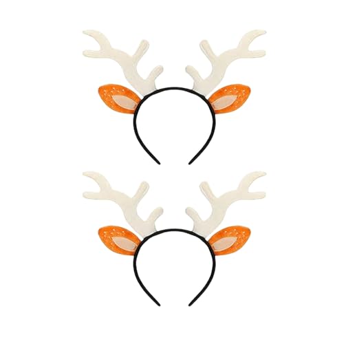 Rentier-Stirnband, Kostümzubehör, 2 Stück, Hirschgeweih, Weihnachten, Cosplay, Haarreifen, Erwachsene, realistische Hörner C 2pcs von SHINROAD