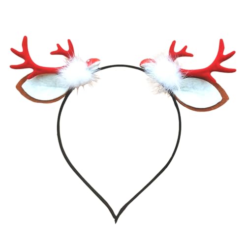 Rentier-Stirnband, festliche Rentier-Kopfbedeckung, realistisches Hirschgeweih-Stirnband, weicher Stoff, robuste Konstruktion, Weihnachts-Haarreifen im Rentier-Design C von SHINROAD