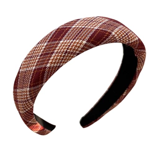 Rotes kariertes Damen-Stirnband, formelle Anlässe, Kopfbedeckung, rotes Karomuster, gepolstertes Stirnband mit Kunstperlen, festliches Haar-Accessoire für Damen, E Rotes kariertes Damen-Stirnband, formelle Anlässe, Kopfbedeckung, rotes Karomuster, gepolstertes Stirnband mit Kunstperlen, festliches Haar-Accessoire für Damen, E von SHINROAD