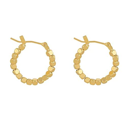 SHINROAD 1 Paar Damen-Creolen, umweltfreundlich, schick, quadratisch, Metall, Kugel-Ohrringe, Metall, Sekundärer Stein von SHINROAD