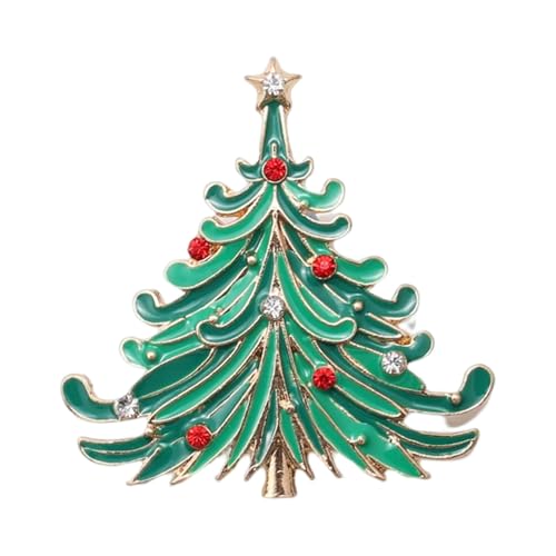 SHINROAD Brosche Pin Kleidung Passende Exquisite Weihnachtsbaum Brosche Pin Kleidung Ornament, Metalllegierung, Sekundärer Stein von SHINROAD